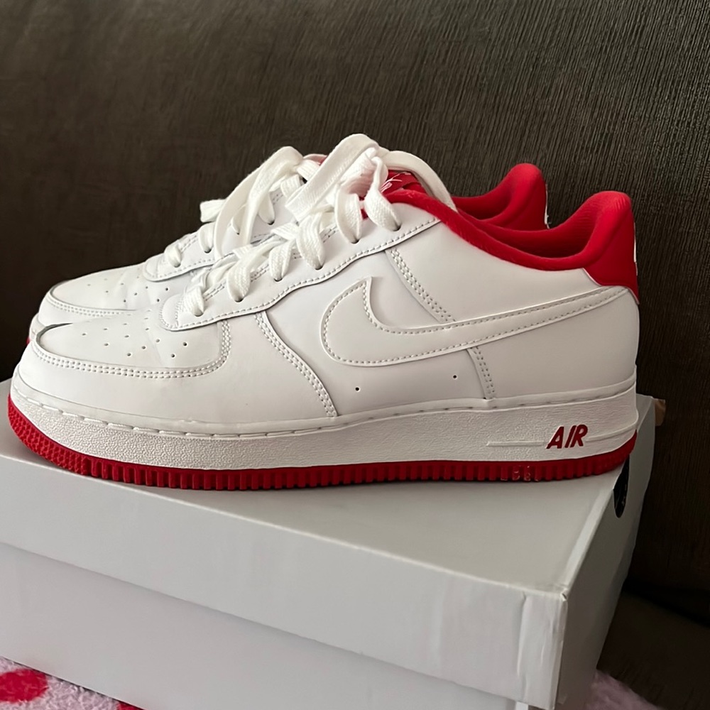White and Red Nike Air Force